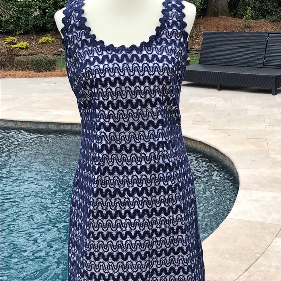 Lilly Pulitzer True Lonnie Navy Ric Rac Lace Dress - Picture 2 of 6